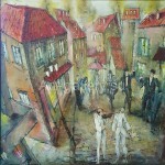 Poberezhnyi Oleg 65х65 oil on canvas "Western town" 145$