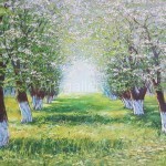 Vladimir Chikov 50х75 oil on canvas, 2013. "Apple orchard" 140$